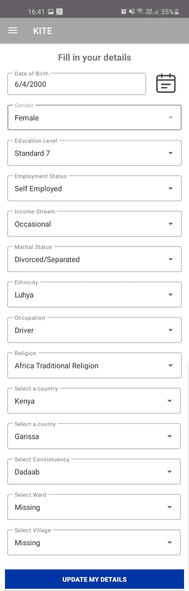 Creator view of feedback list 